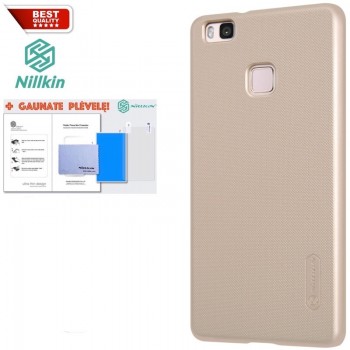 Huawei P9 Lite dėklas auksinis "Nillkin" Frosted Shield + plėvelė
